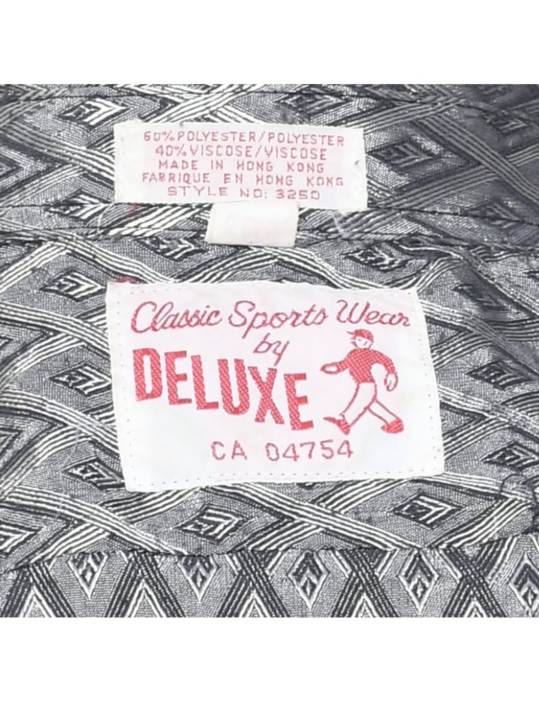 1990s Geometric Pattern Shirt - M