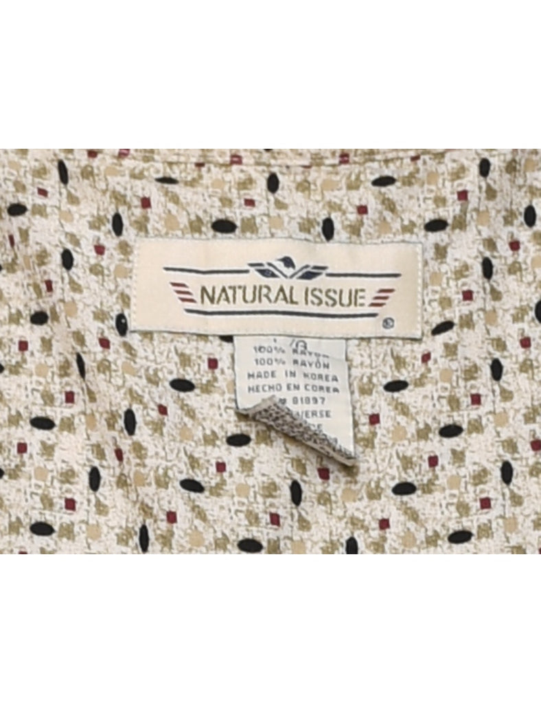 1990s Natural Issue Geometric Pattern Shirt - L