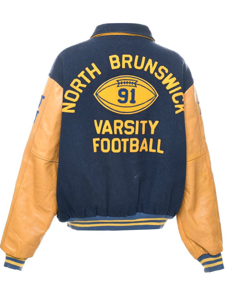 1990s North Brunswick Varsity Football Two Tone Team Jacket - XXL