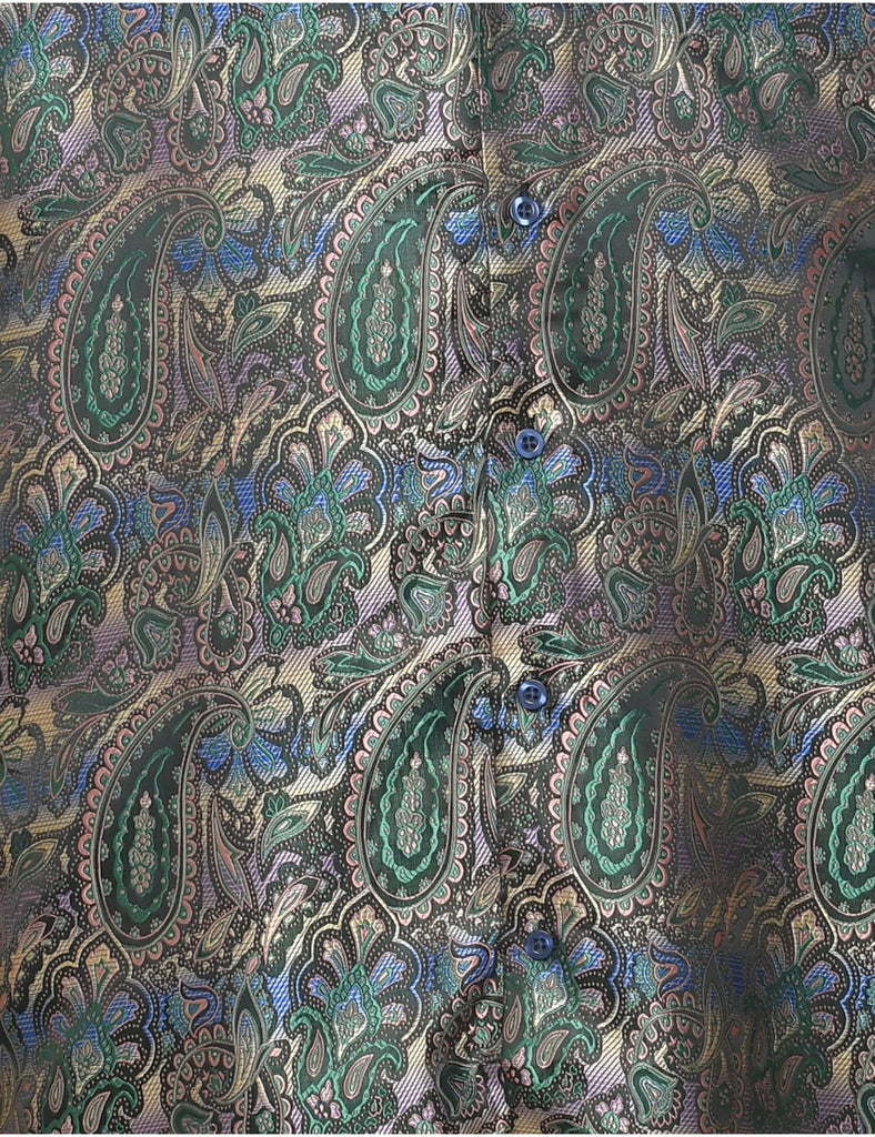 1990s Paisley Print Shirt - L
