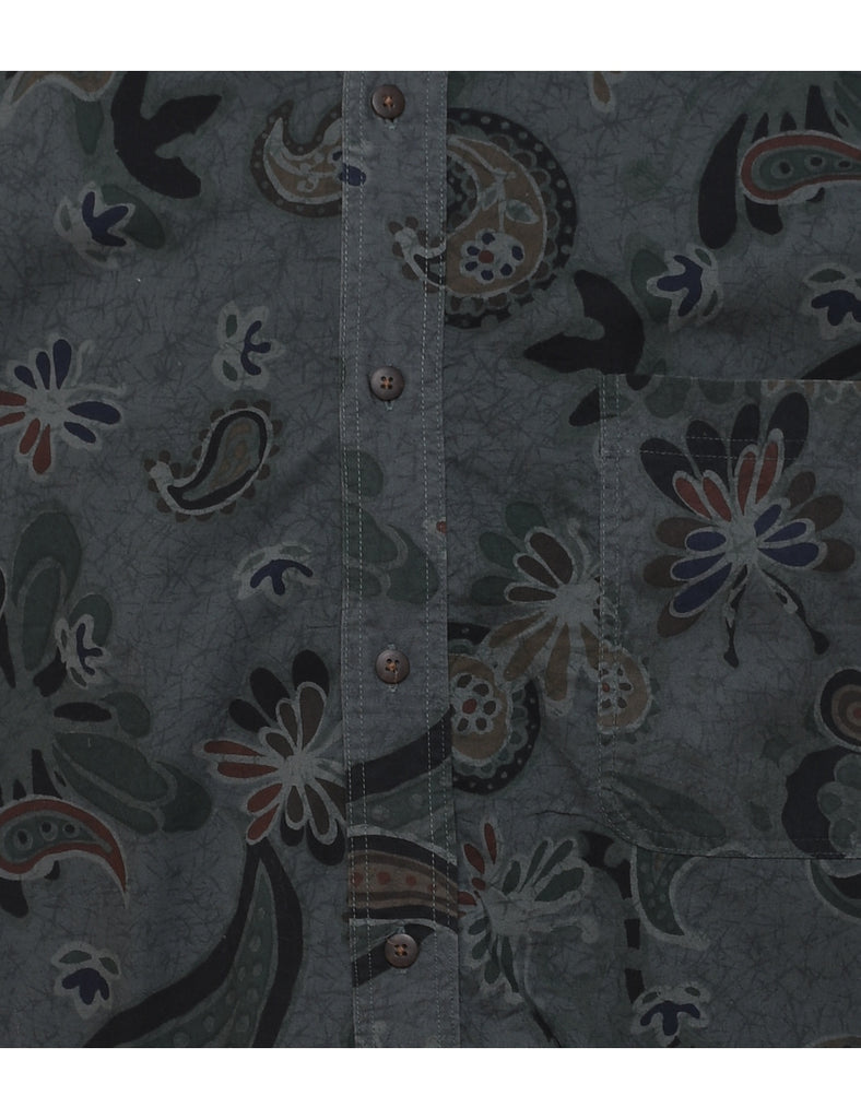 1990s Paisley Print Short Sleeved Shirt - M