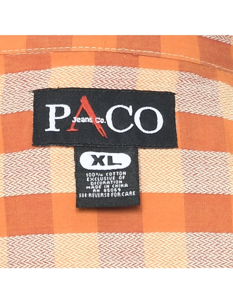 1990s Short Sleeve Checked Shirt - XL