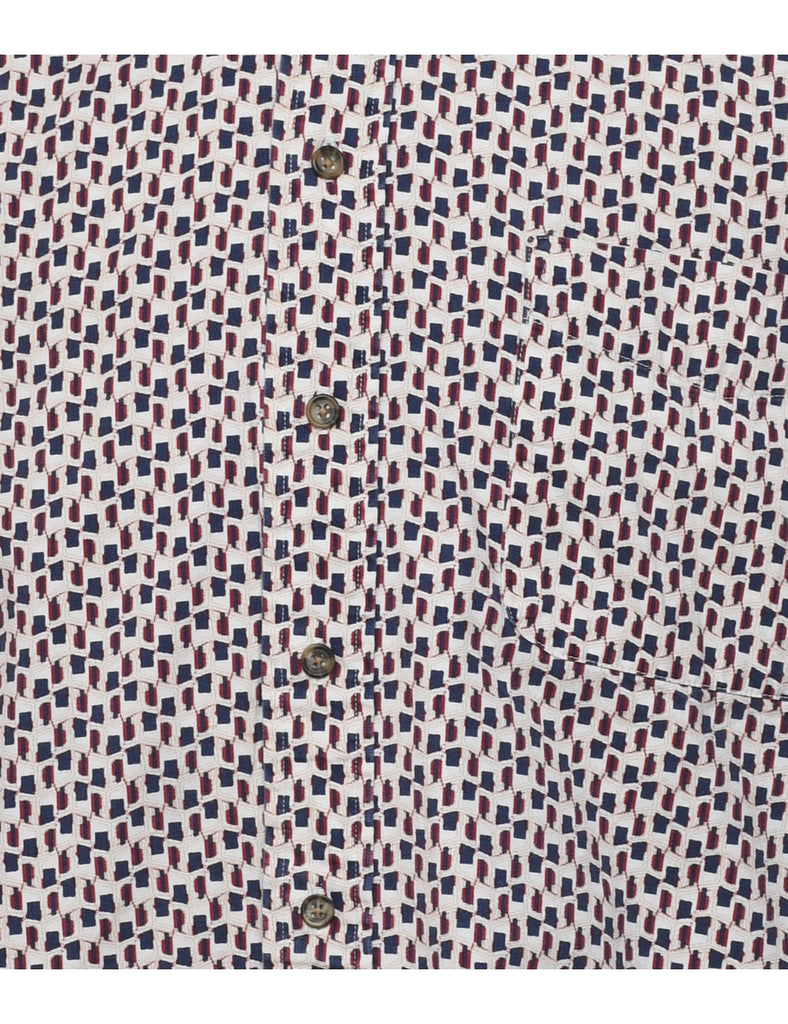 1990s Short Sleeve Patterned Shirt - S