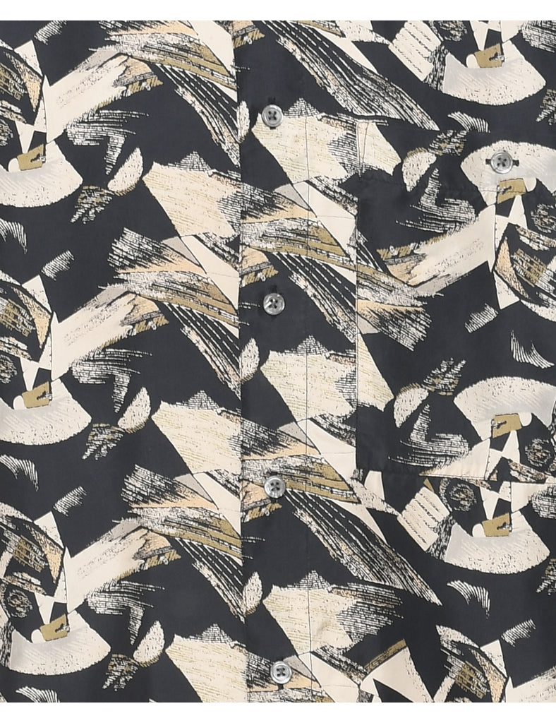 1990s Silk Abstract Print Shirt - S