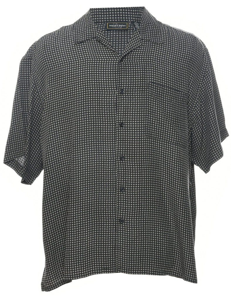 1990s Silk Geometric Pattern Shirt - XL