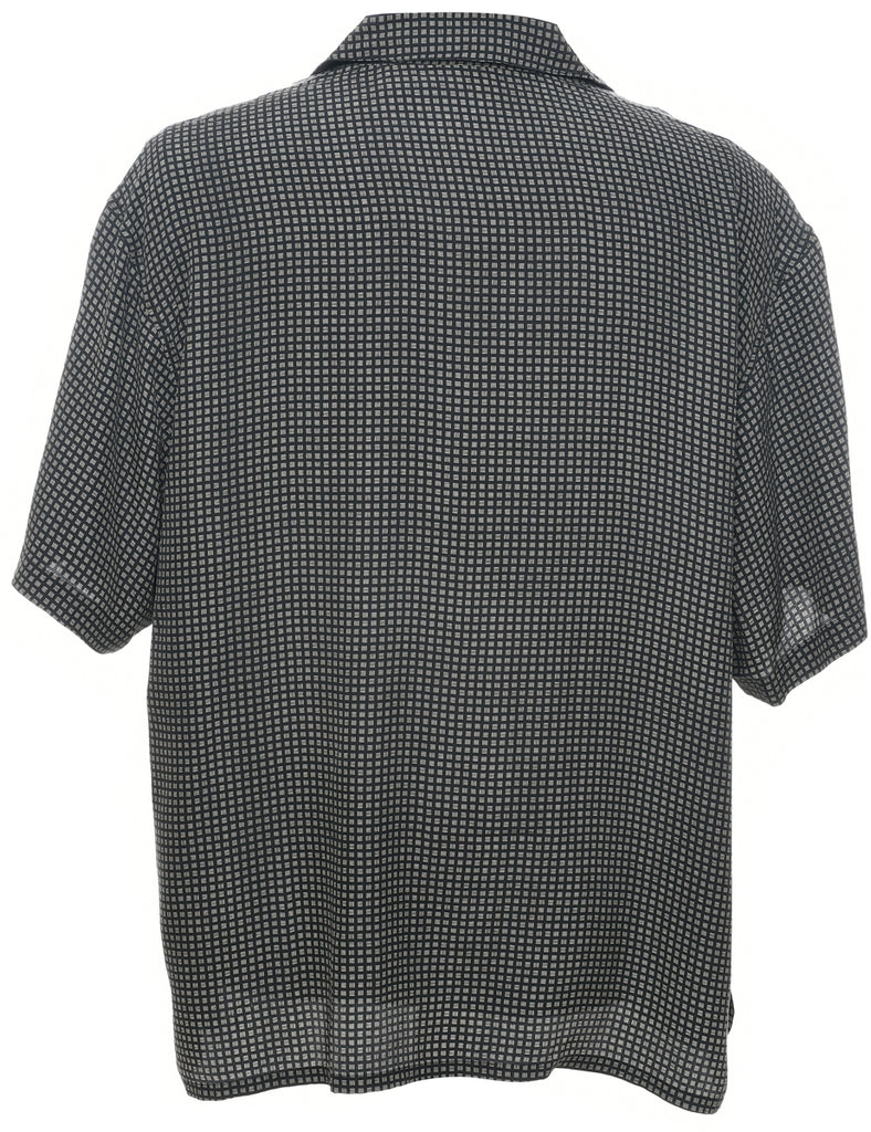 1990s Silk Geometric Pattern Shirt - XL