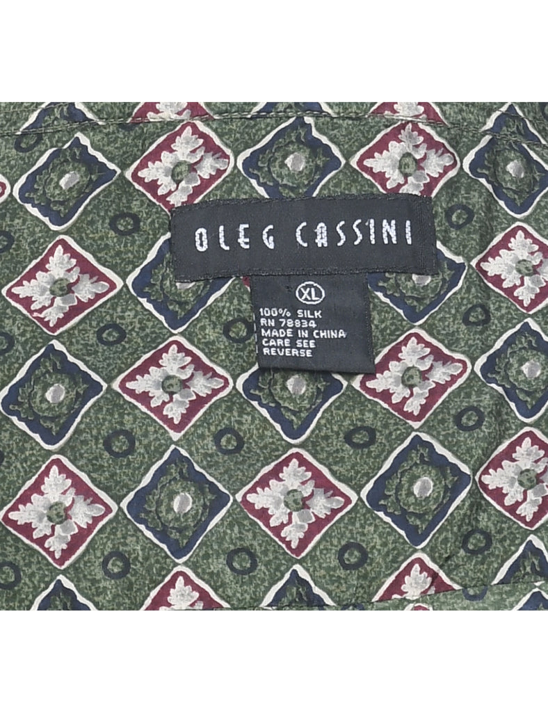 1990s Silk Oleg Cassini Shirt - XL