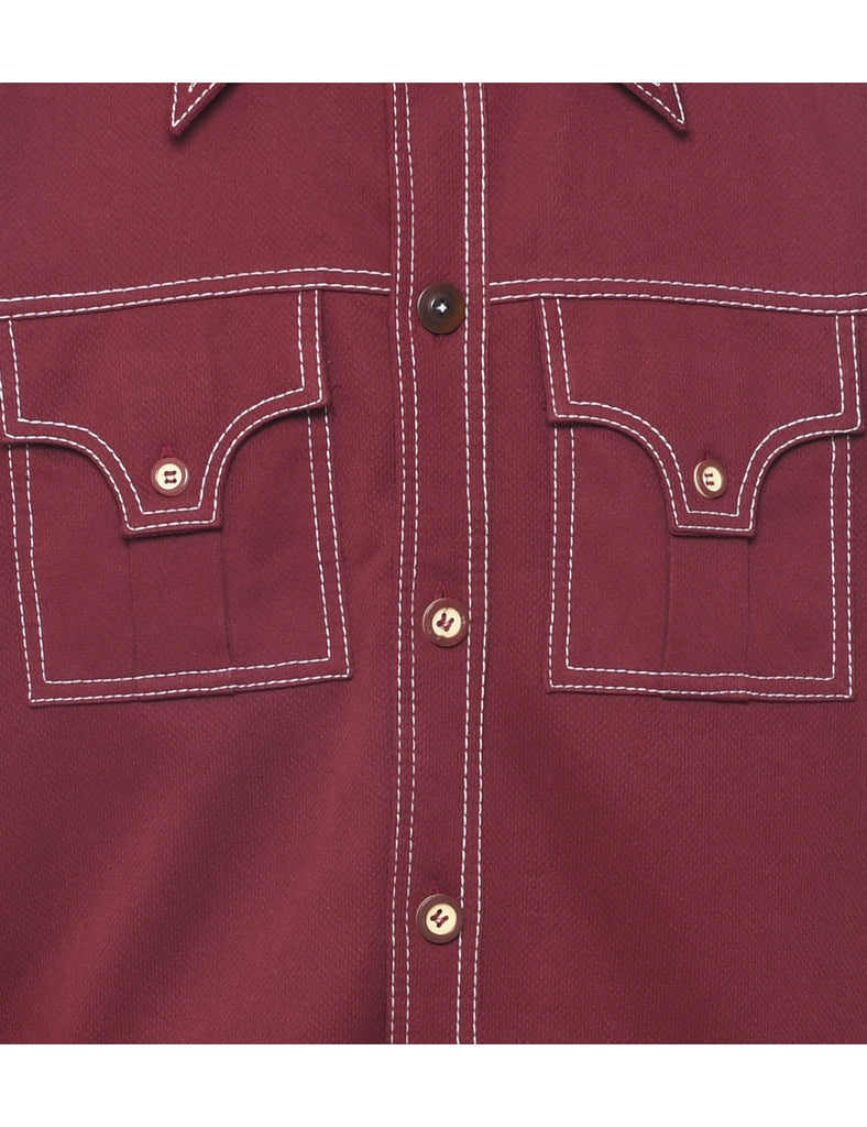 70's Collar Button Front Jacket - M