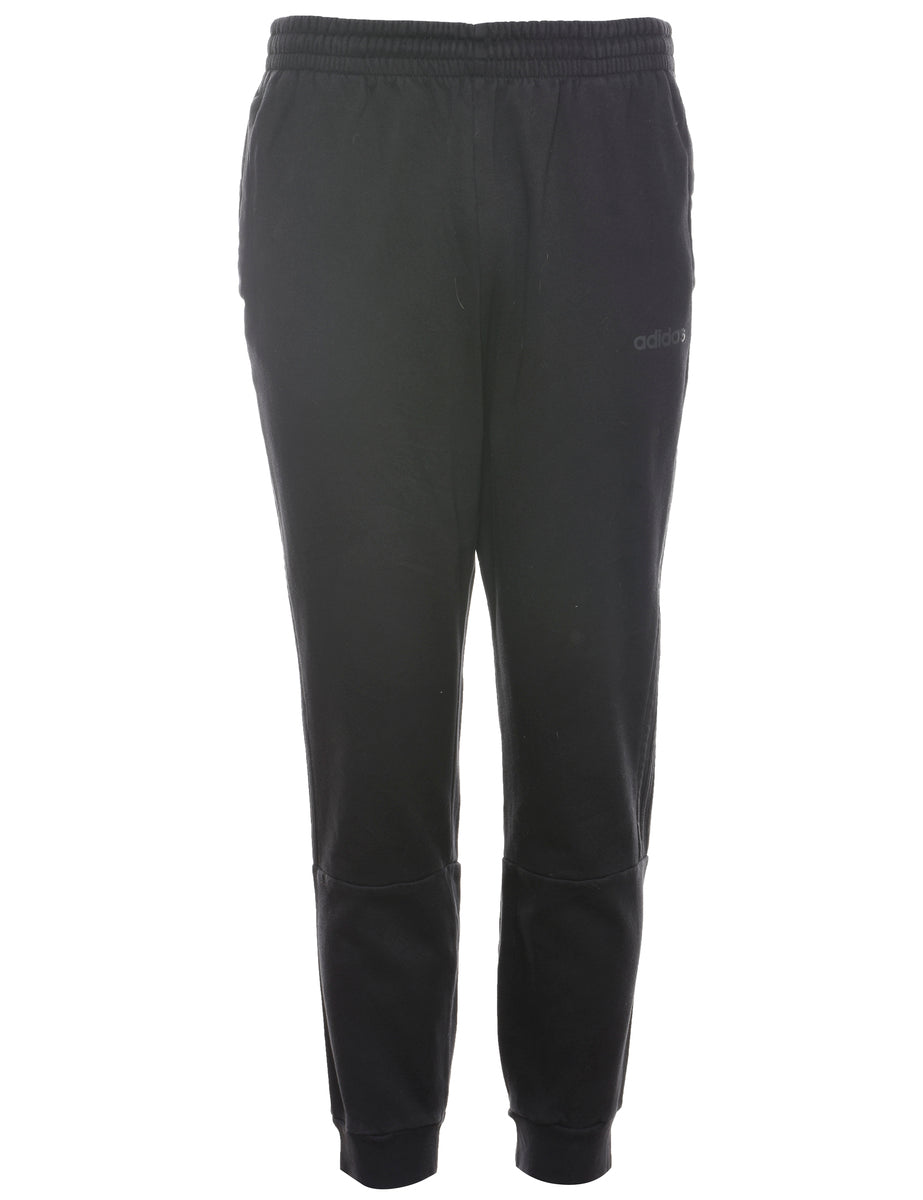 Adidas jogging bottoms black deals
