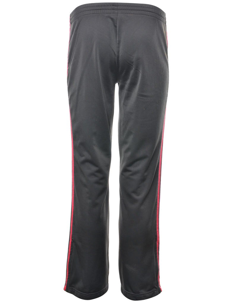 Adidas Black & Maroon 3 Stripe Track Pants - W30 L31