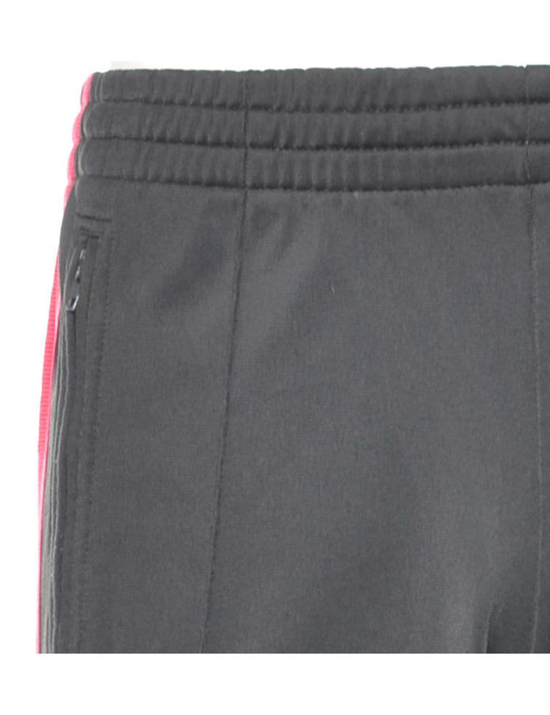 Adidas Black & Maroon 3 Stripe Track Pants - W30 L31