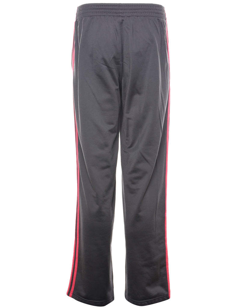 Adidas Dark Grey & Pink Track Pants - W32 L31