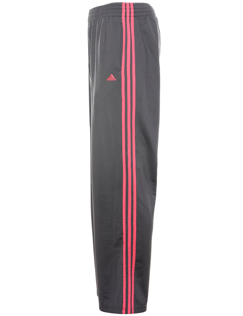 Adidas Dark Grey & Pink Track Pants - W32 L31