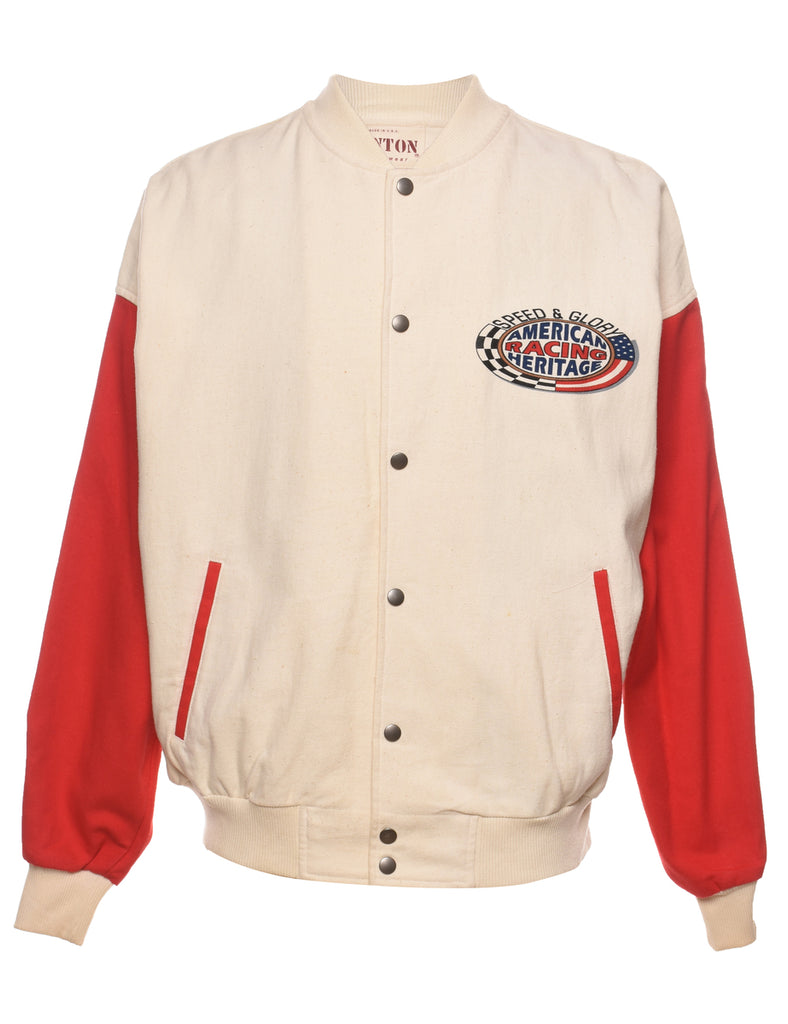 American Racing Heritage Printed Cream & Red Jacket - XL