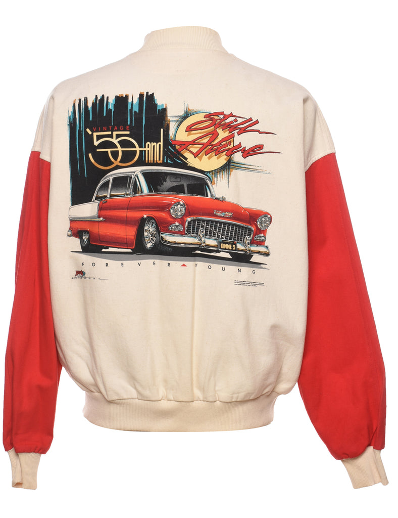 American Racing Heritage Printed Cream & Red Jacket - XL