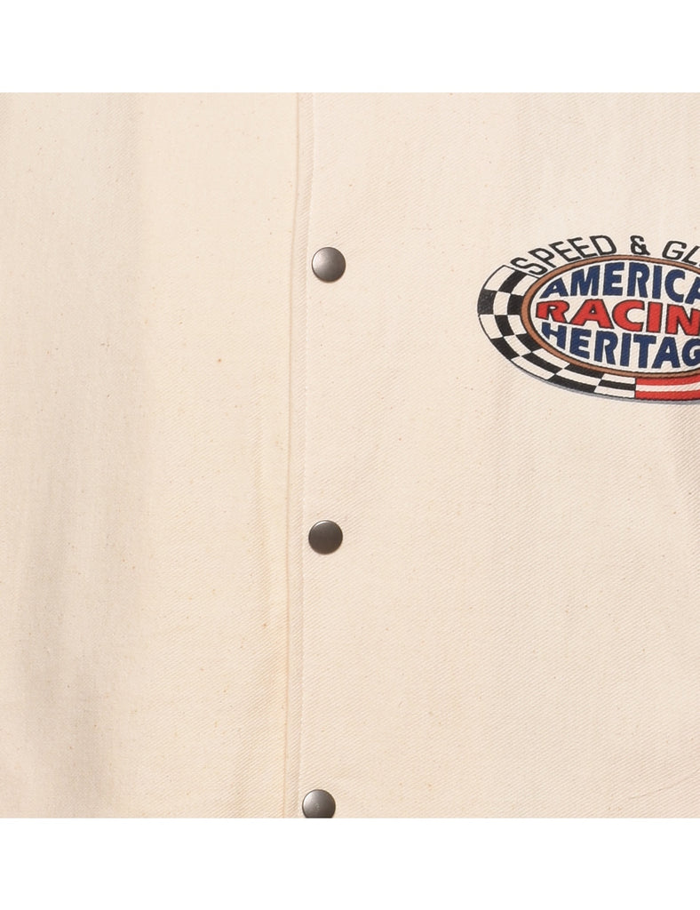 American Racing Heritage Printed Cream & Red Jacket - XL