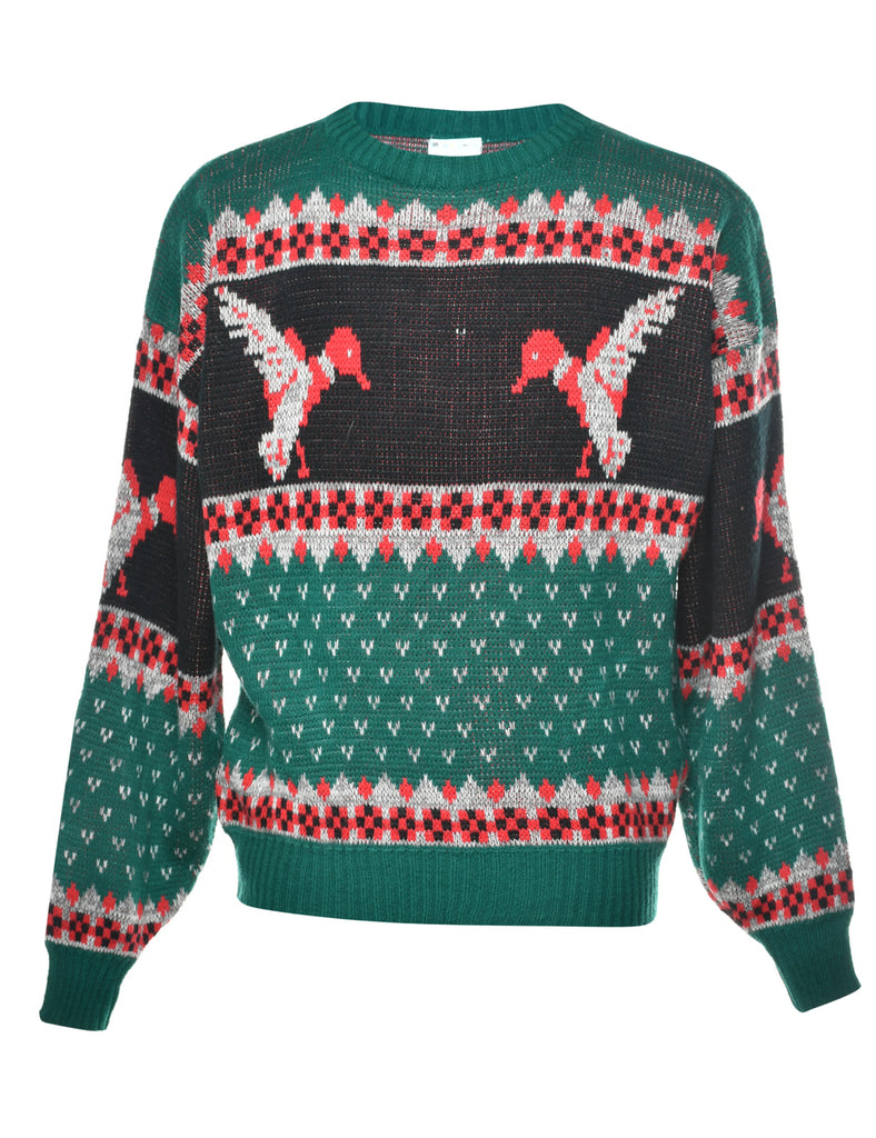 Animal Patterned Jumper - M
