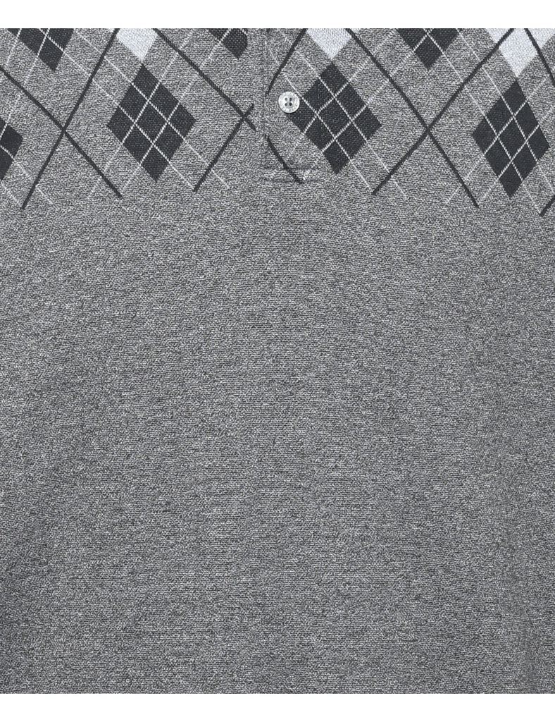 Argyle Dark Grey Jumper - XL