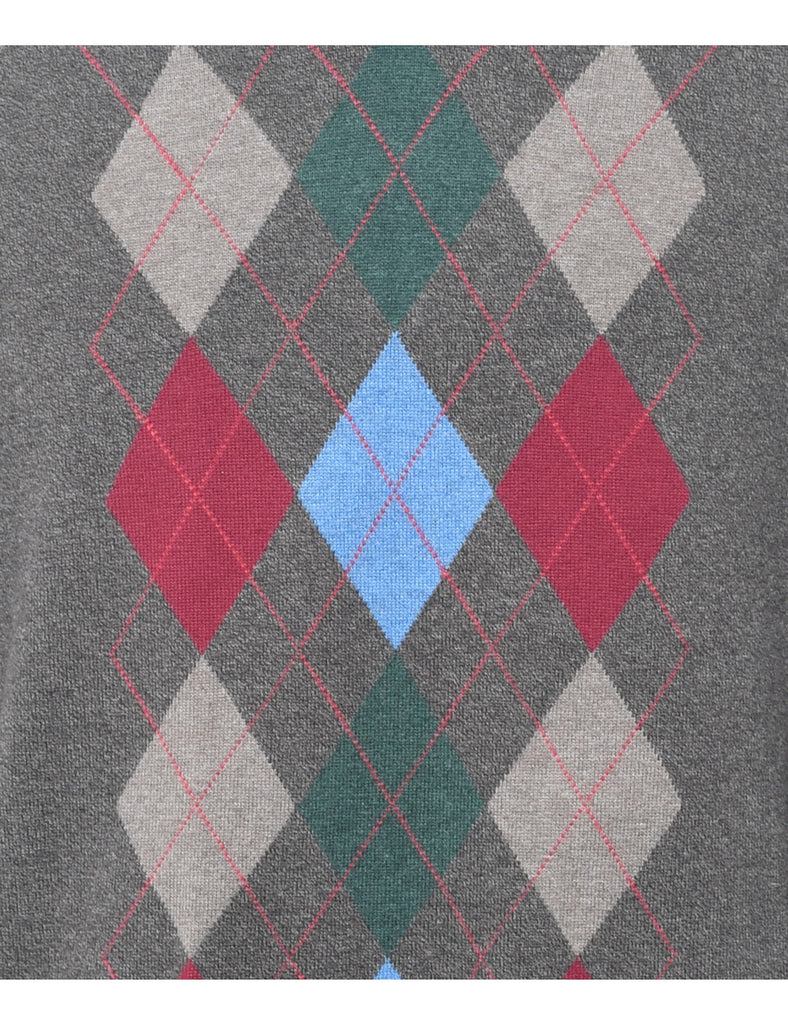 Argyle Knit Jumper - M