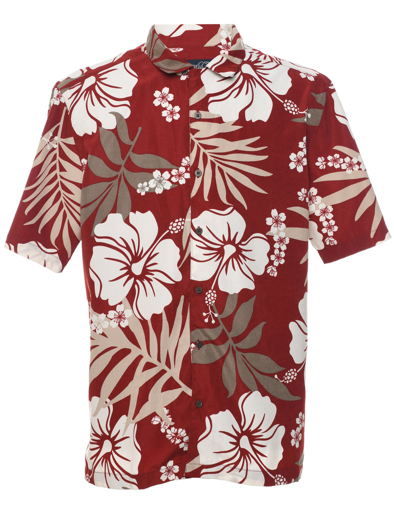 Arnold Palmer White Hibiscus Hawaiian Shirt - L