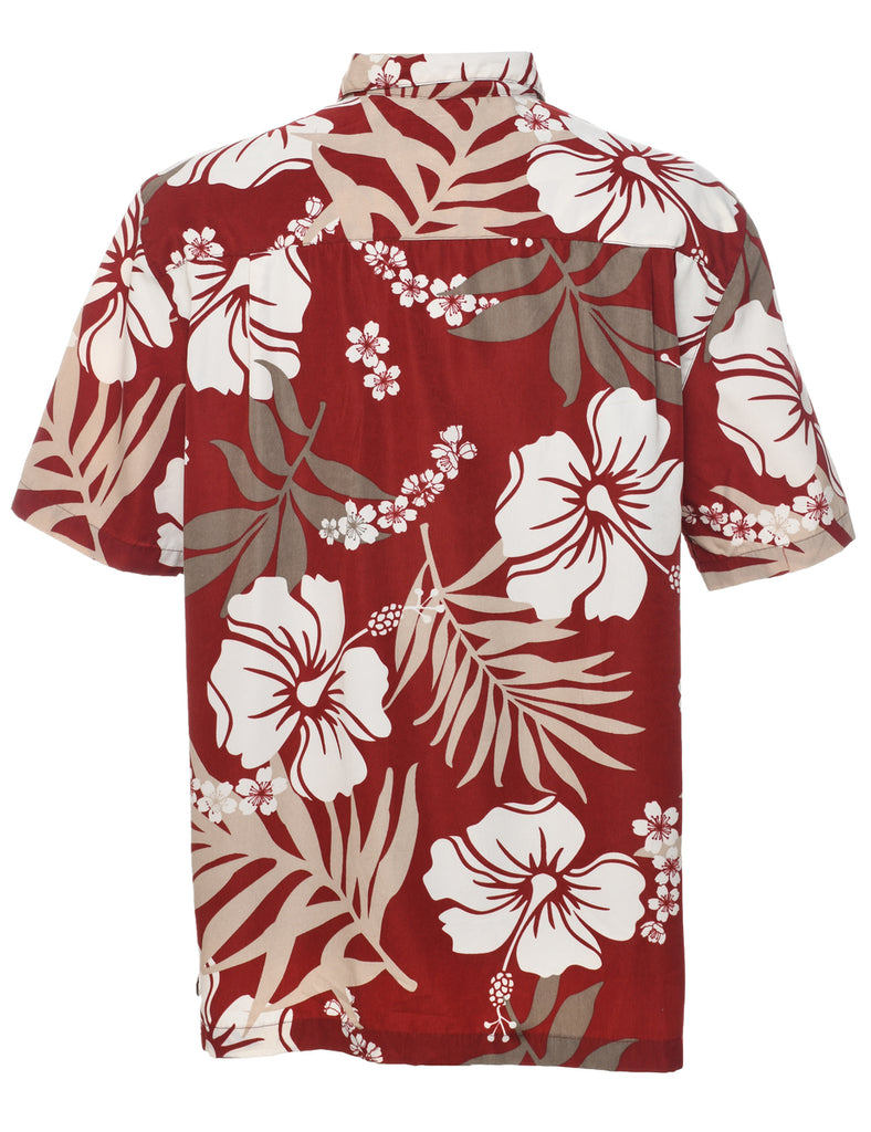 Arnold Palmer White Hibiscus Hawaiian Shirt - L
