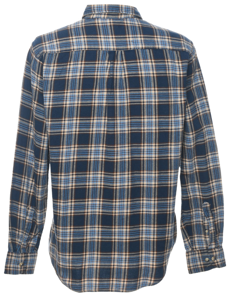 Arrow Checked Navy Flannel Shirt - M