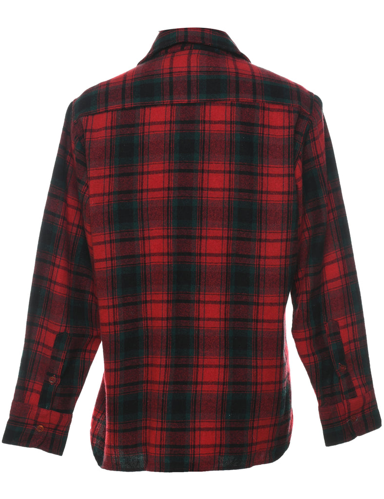 Arrow Plaid Black & Red Plaid Shirt - M