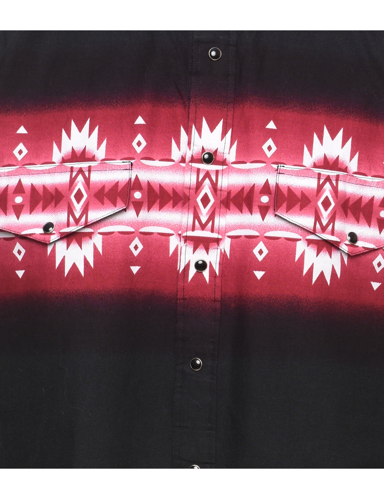 Aztec Pattern Western Shirt - L