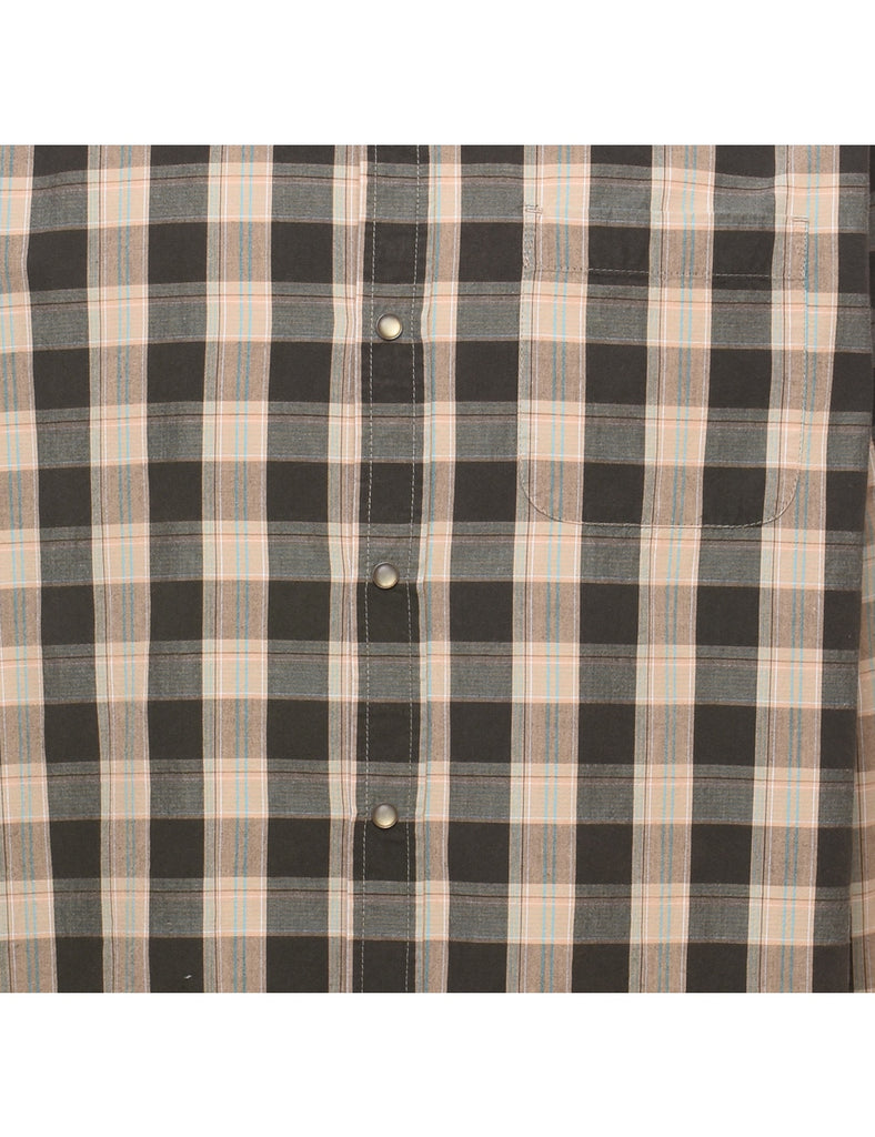 Beige & Black Checked Shirt - L