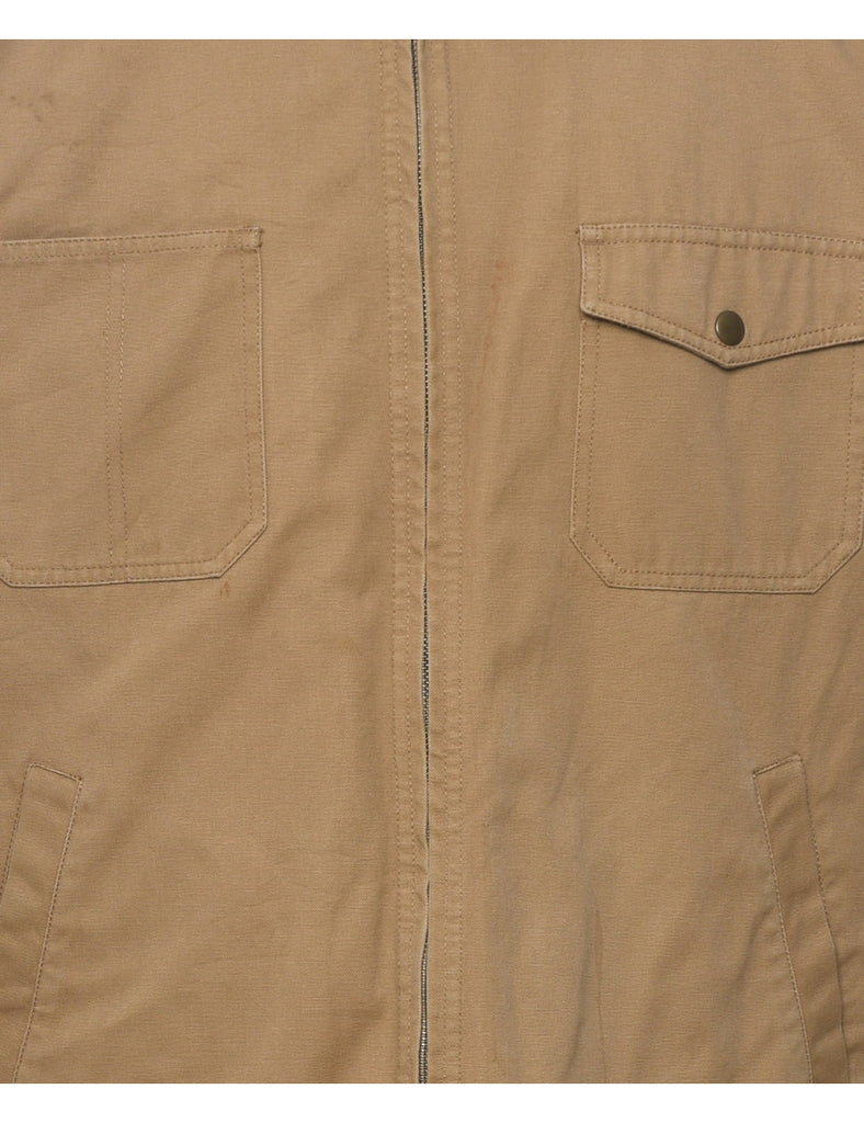 Beige Classic Zip-Front Jacket - XL