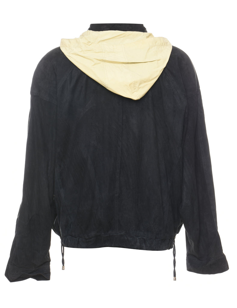 Beige & Contrast Zip-Front Jacket - XL