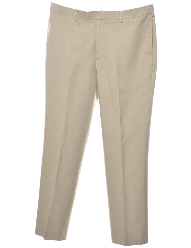 Beige Straight-Leg Trousers - W38 L32