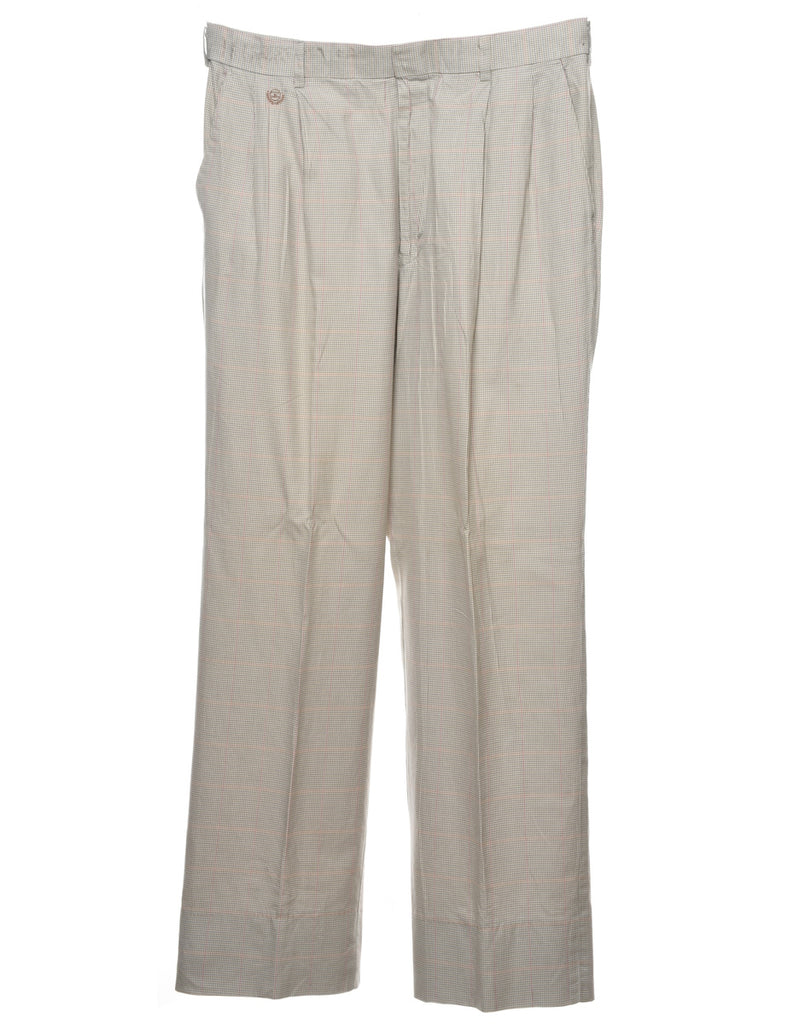 Beige & White Dogtooth Classic Trousers - W31 L30