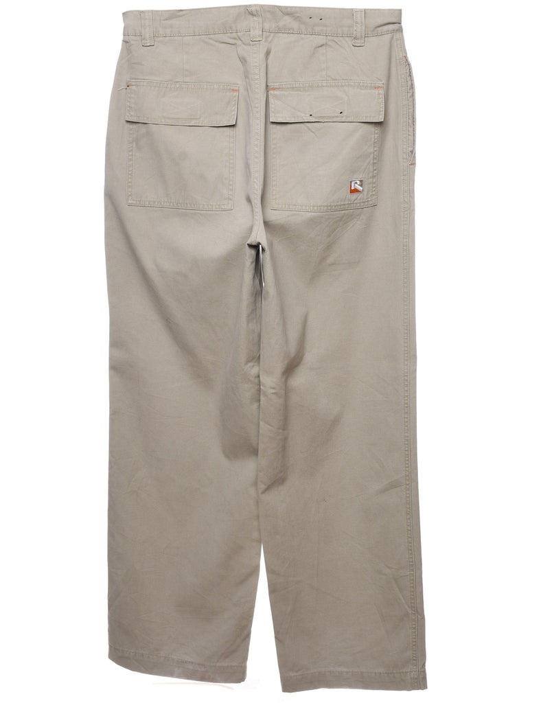 Beige Wide-Leg Trousers - W34 L32