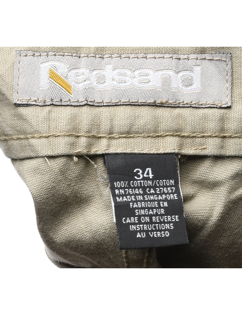 Beige Wide-Leg Trousers - W34 L32