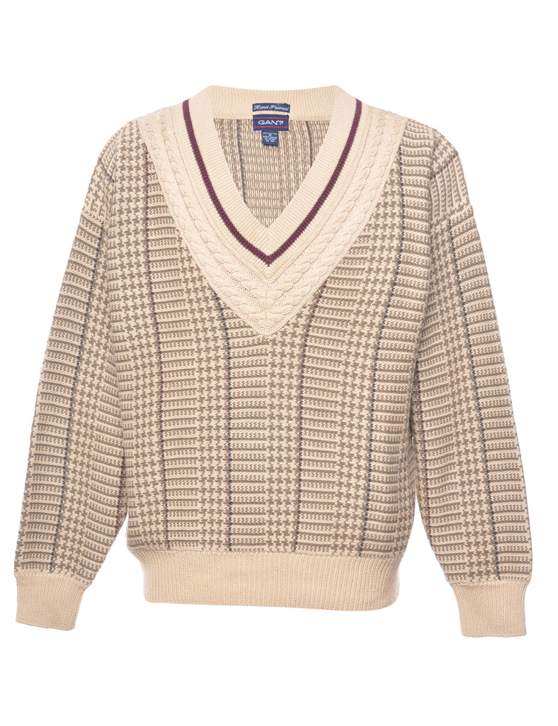 Beige Woollen Jumper - M