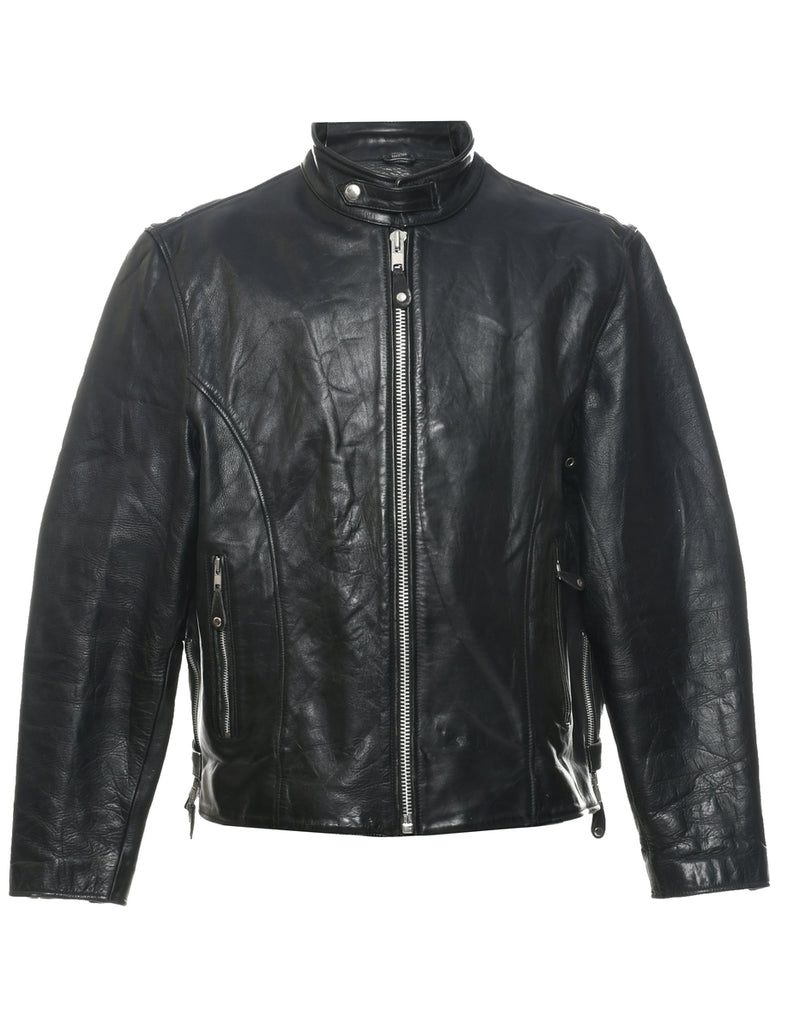 Biker Style Leather Jacket - XL