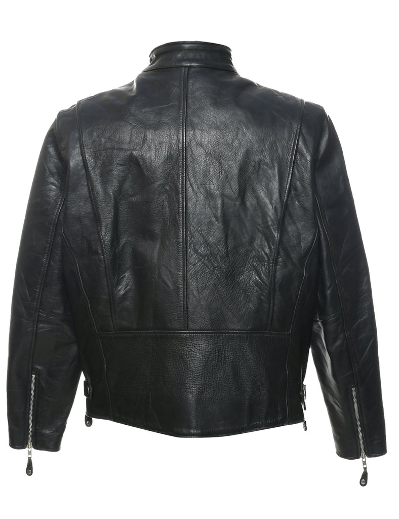Biker Style Leather Jacket - XL