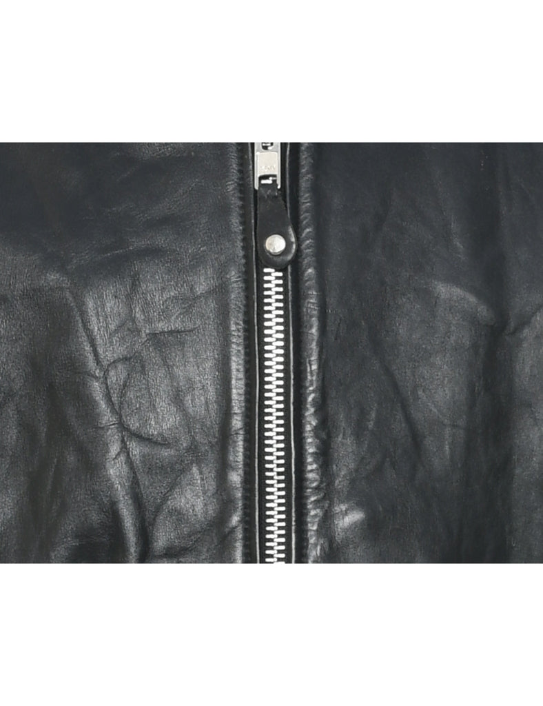 Biker Style Leather Jacket - XL