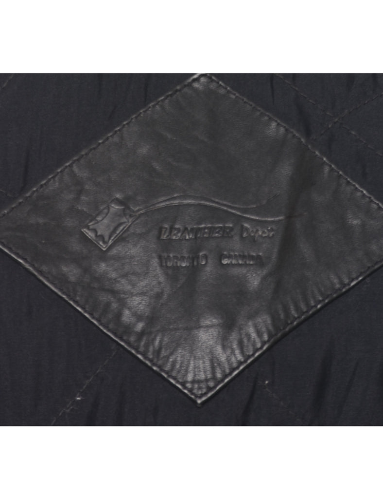 Biker Style Leather Jacket - XL