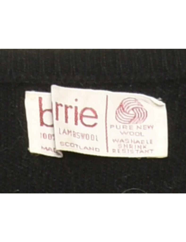 Black Argyle Jumper - M