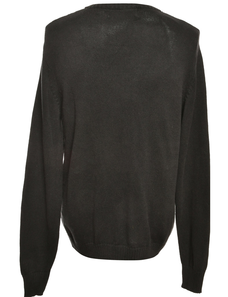 Black Cable Knit Jumper - M