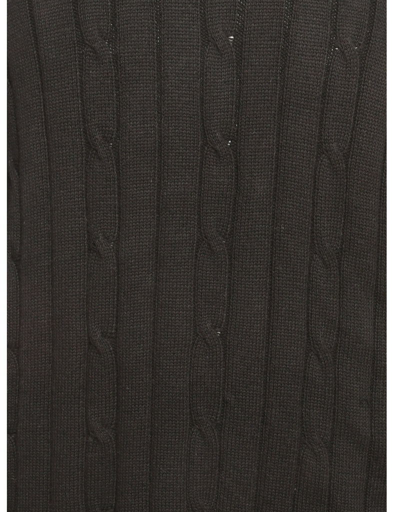 Black Cable Knit Jumper - M