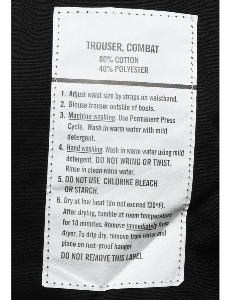 Black Cargo Pants - W34 L34