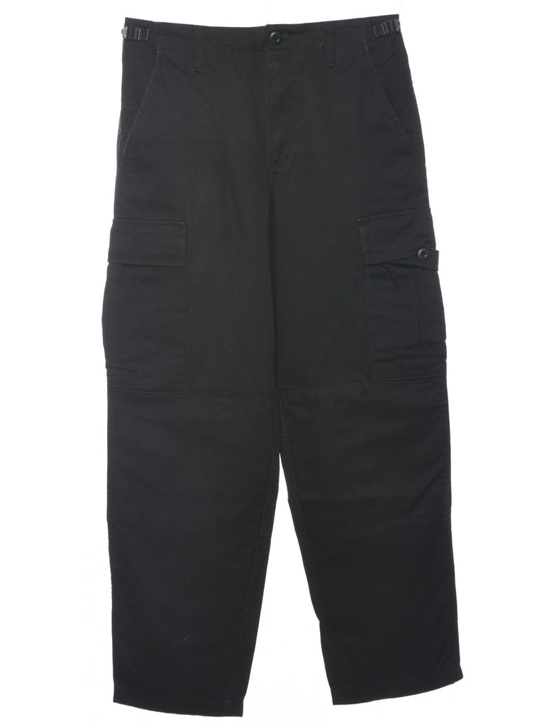 Black Cargo Trousers - W29 L30