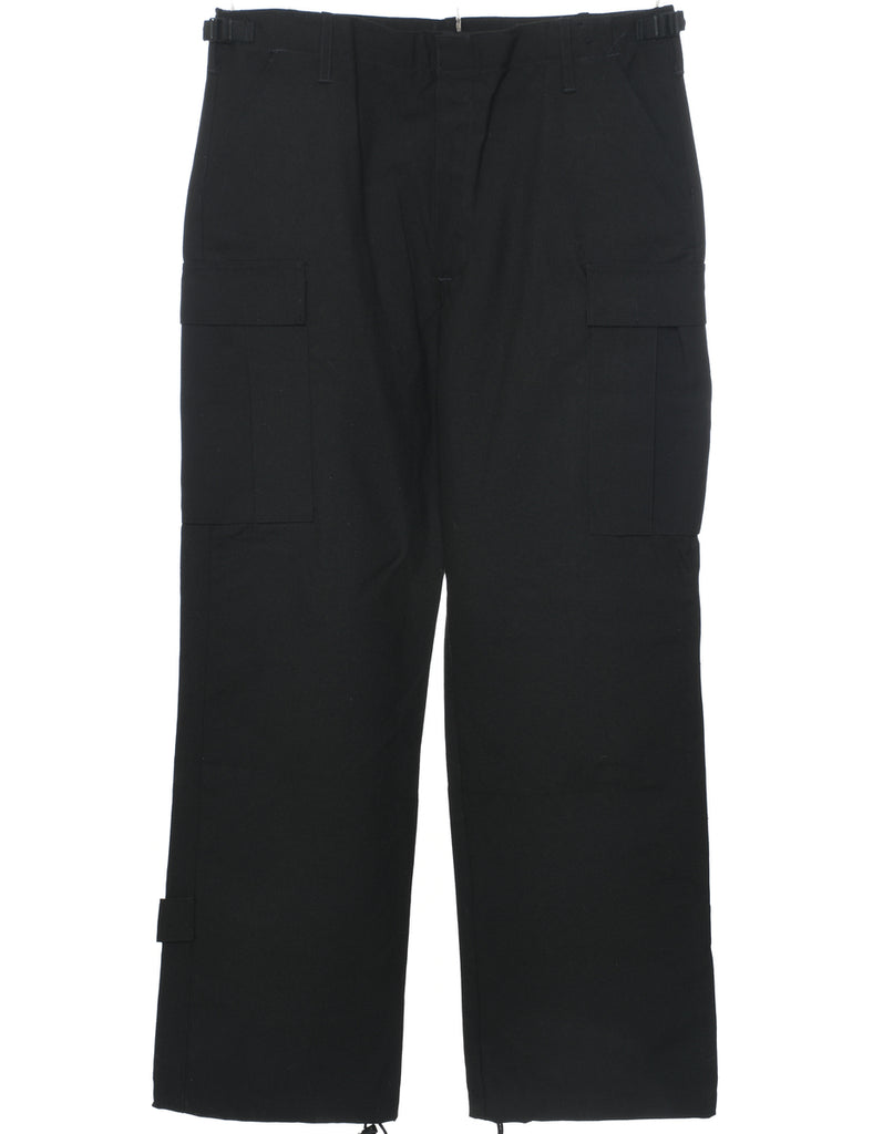 Black Cargo Trousers - W37 L33