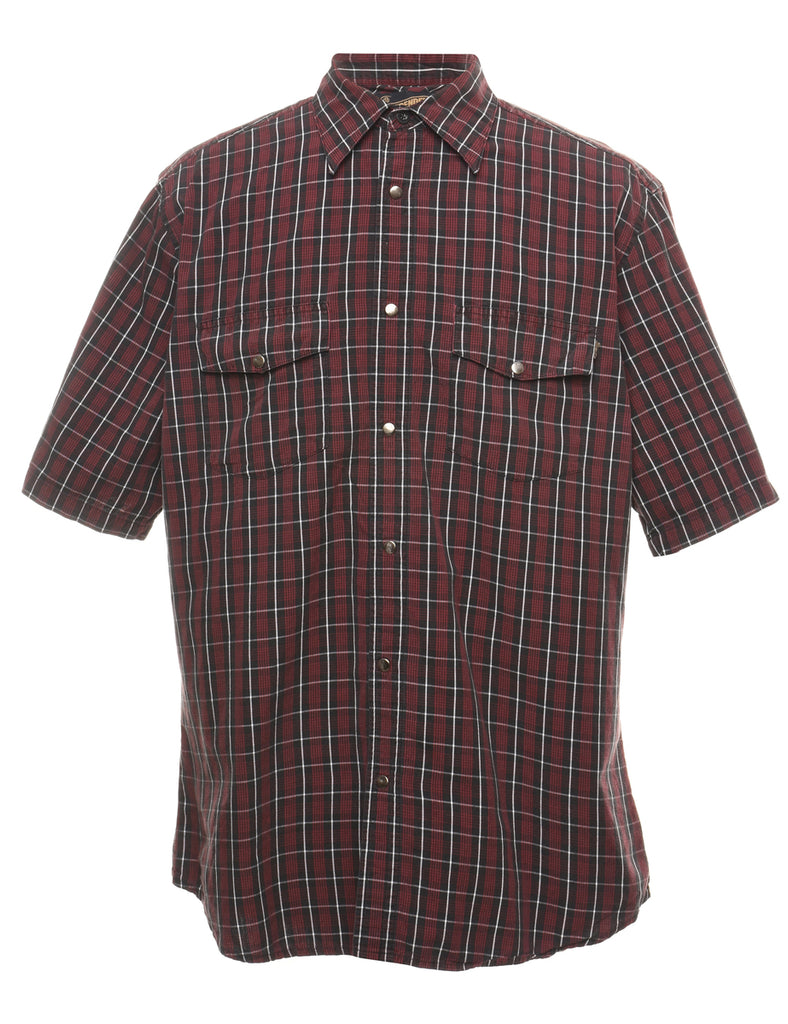 Black Checked Western Shirt - L