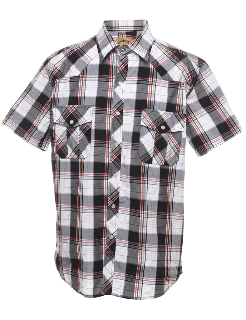 Black Checked Western Shirt - M