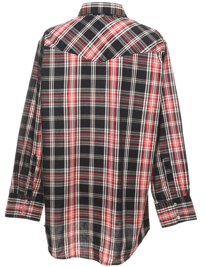 Black Checked Western Shirt - L