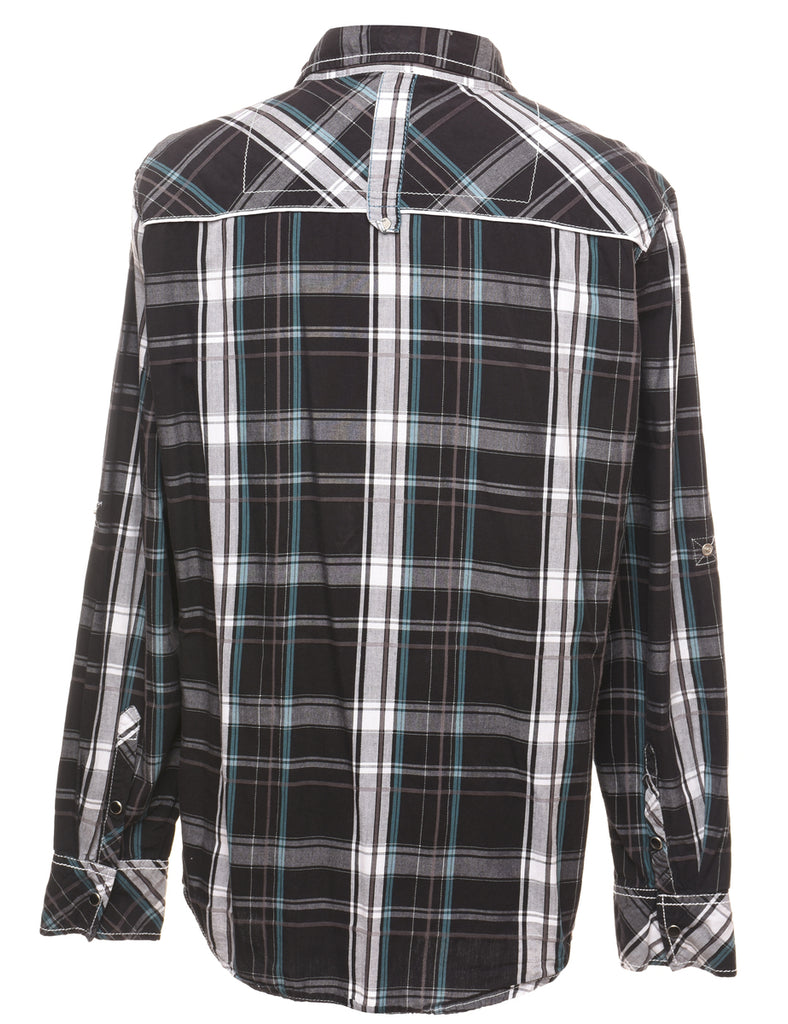Black Checked Western Shirt - L